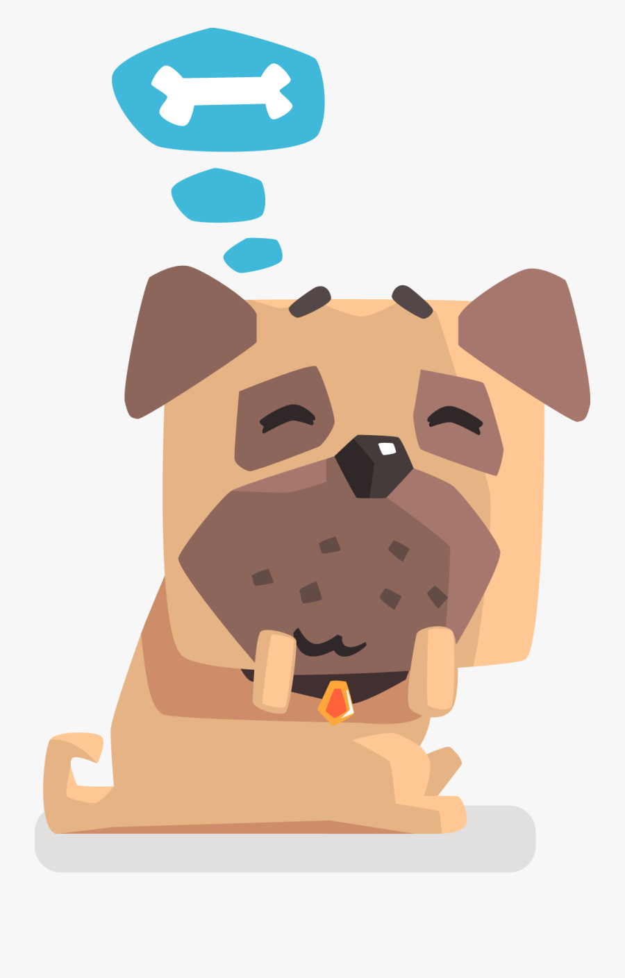 Transparent To Sleep Clipart - Cute Puppy Cartoon Thinking, Transparent Clipart