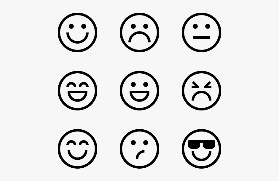 Clip Art Emotion Faces Images - Emotions Black And White Png, Transparent Clipart