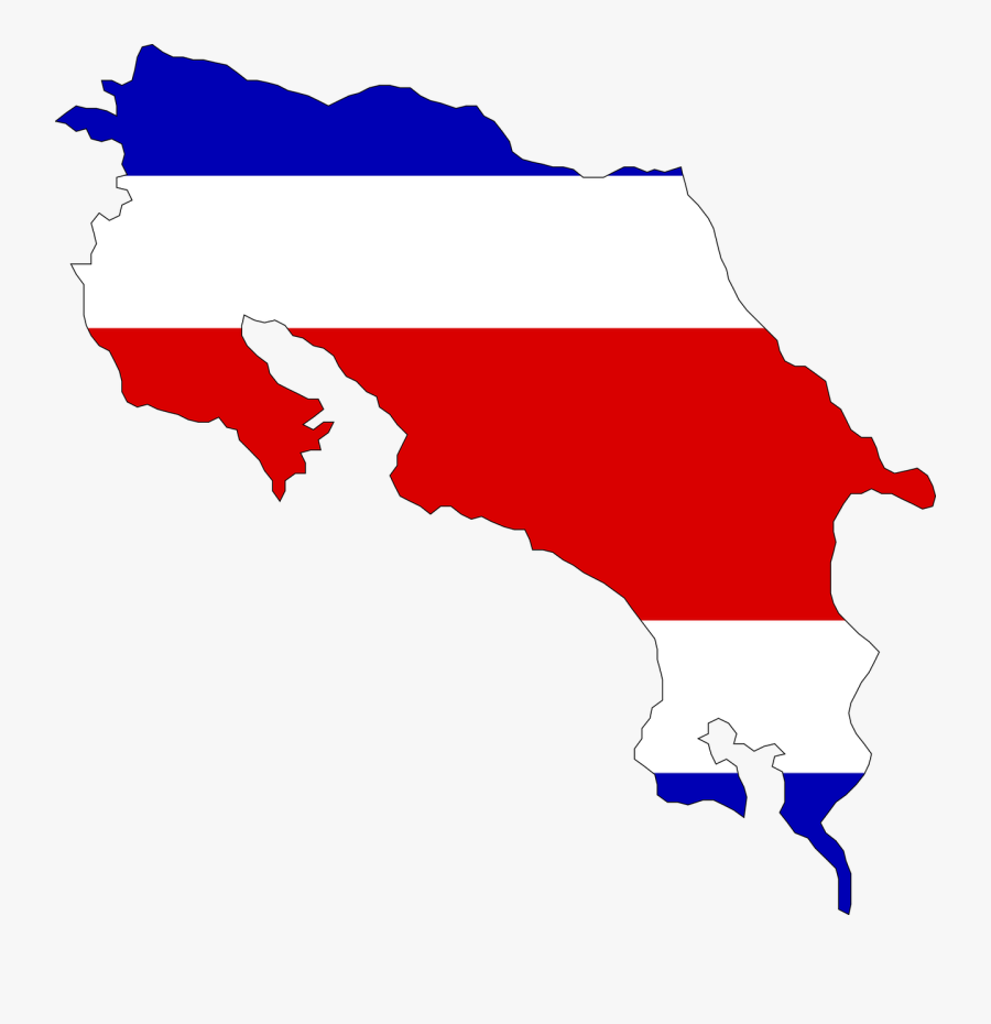 Costa Rica, Central America, Flag, Map, Country - Costa Rica Flag Map Png, Transparent Clipart