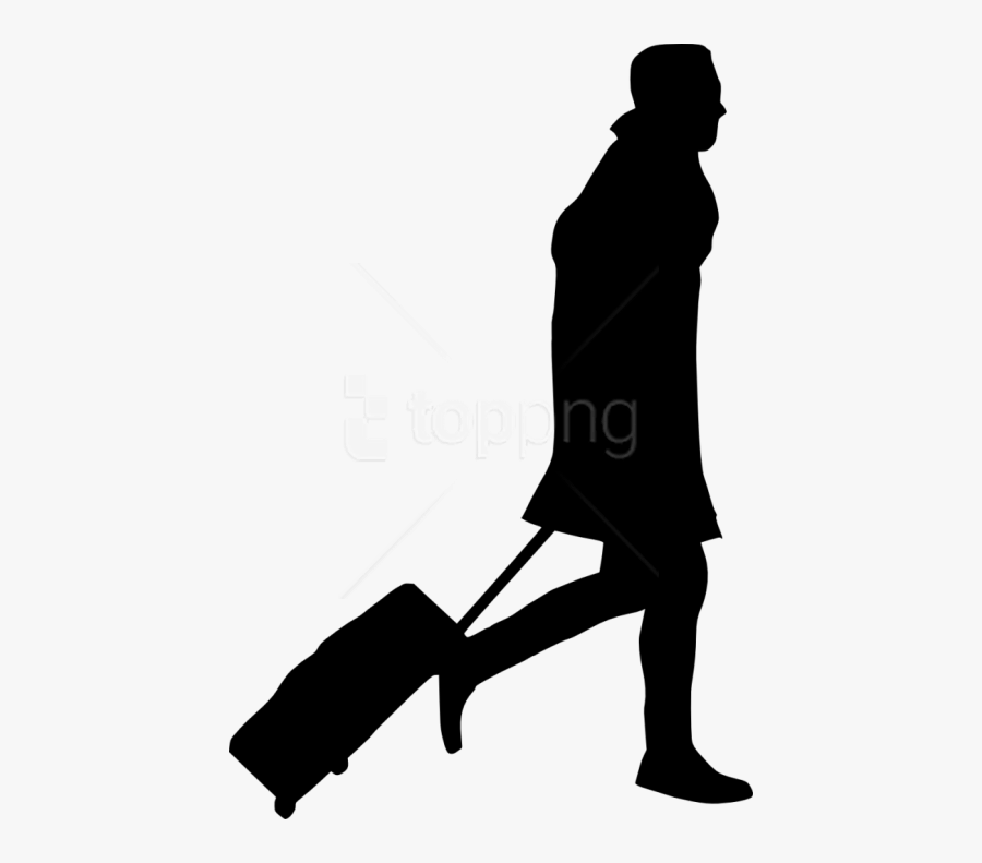 Free Png People With Luggage Silhouette Png - People Png Silhouette, Transparent Clipart