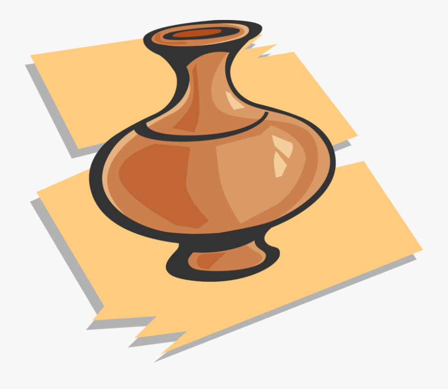 Vector Illustration Of Clay Pottery Flower Vase - Power Tools Clip Art, Transparent Clipart