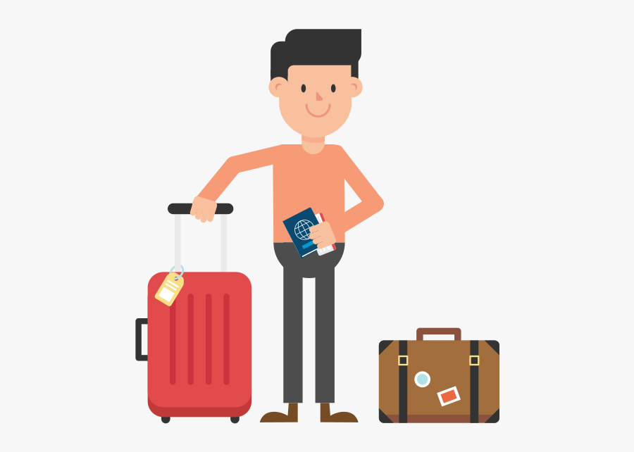 Man With Suitcase Clipart, Transparent Clipart