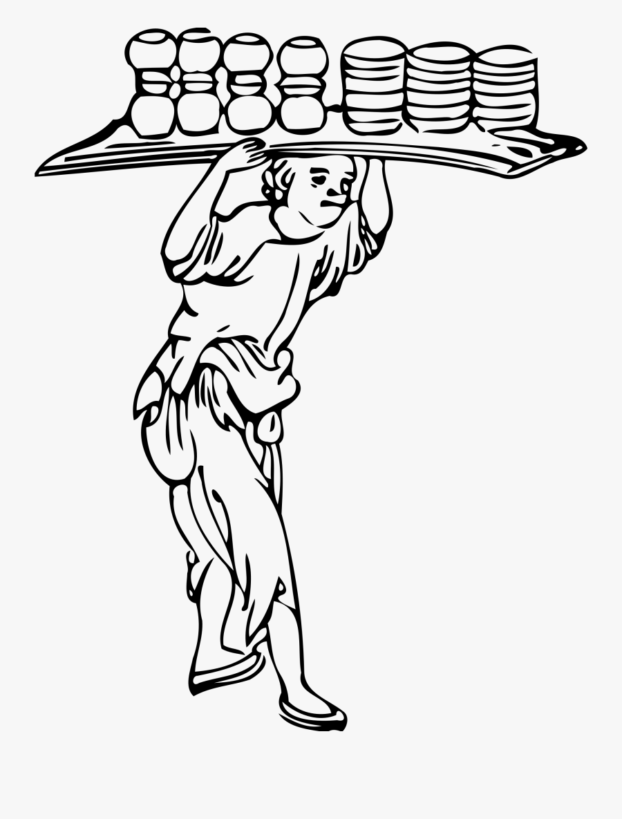 Man Carrying Pottery Clip Arts - Drawing Of Man Doing Pottery, Transparent Clipart