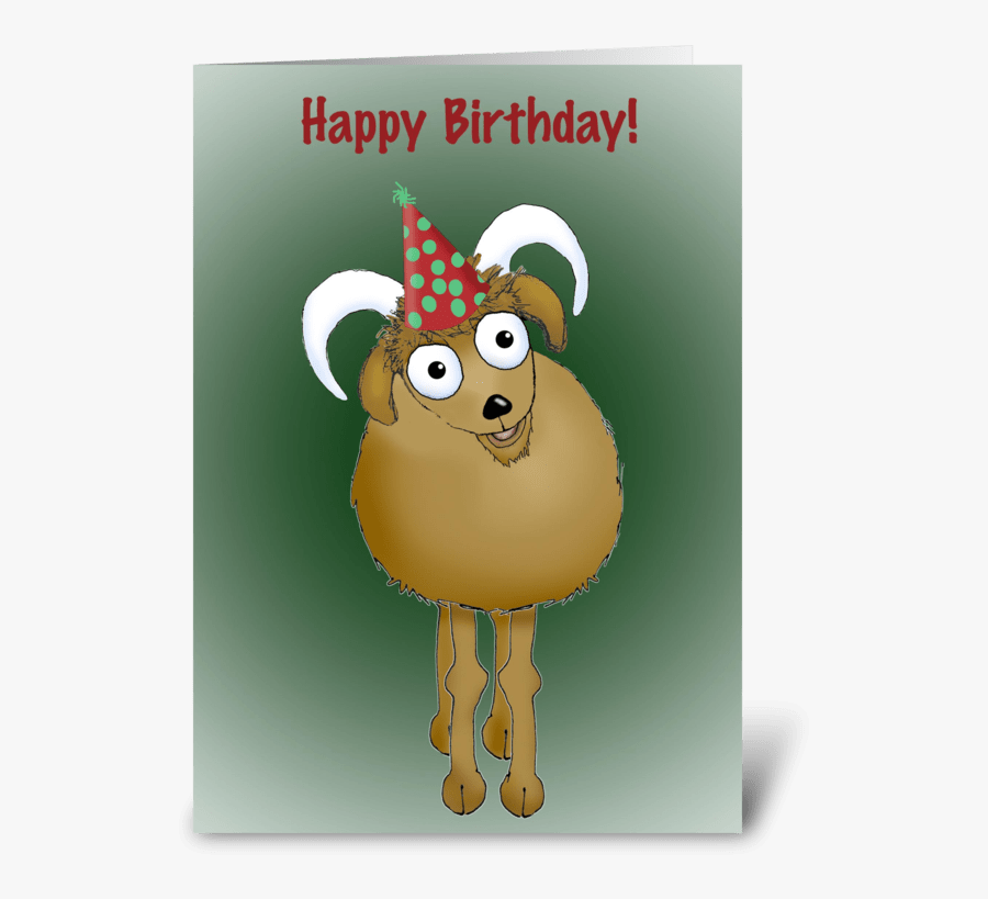 Clip Art Goat Christmas Cards - Happy Birthday Goat Card, Transparent Clipart