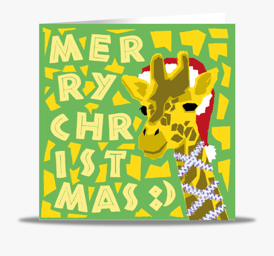 Transparent Christmas Card Png - Giraffe, Transparent Clipart