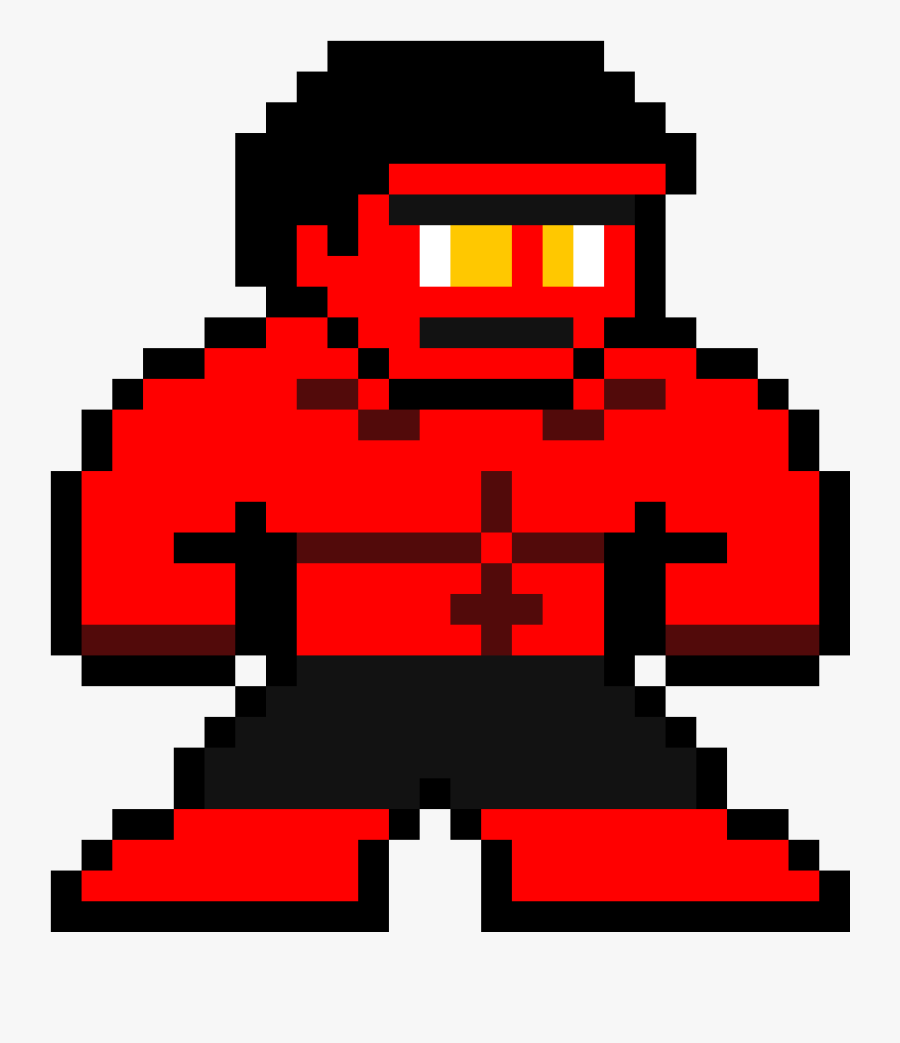 Red Hulk Sprite - Pixel Art Hulk, Transparent Clipart