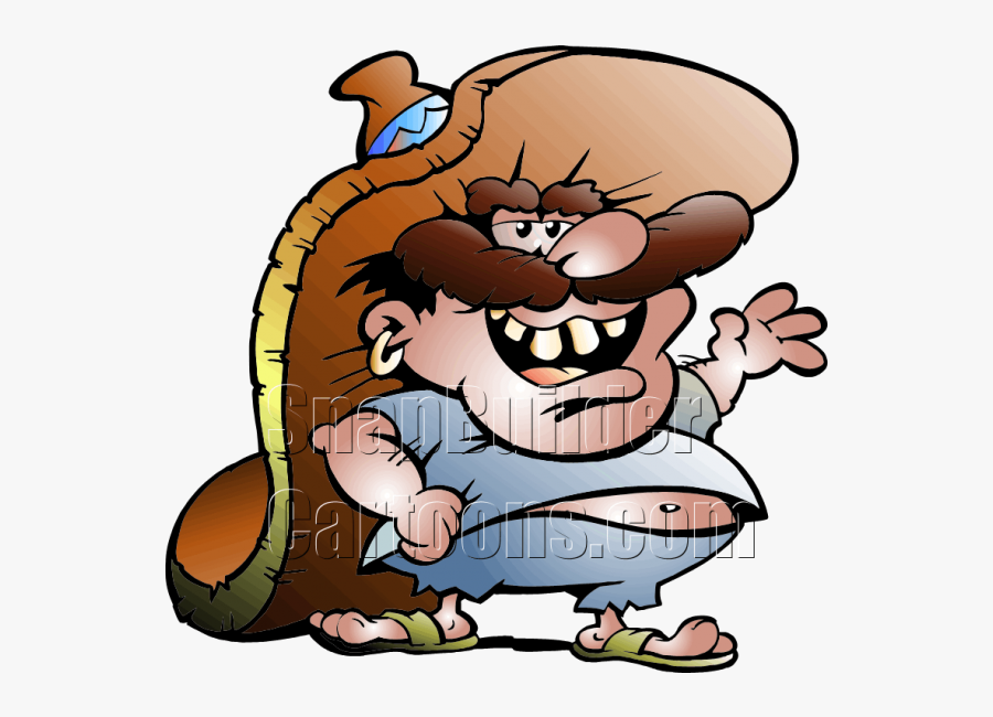 Fat Mexican Wearing Sombrero - Fat Mexican Cartoon Character, Transparent Clipart