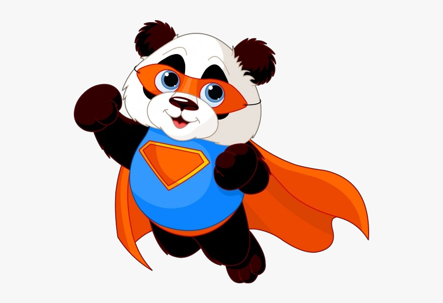 Panda Bears Cartoon Animal Images Free To Download - Panda Super Hero, Transparent Clipart
