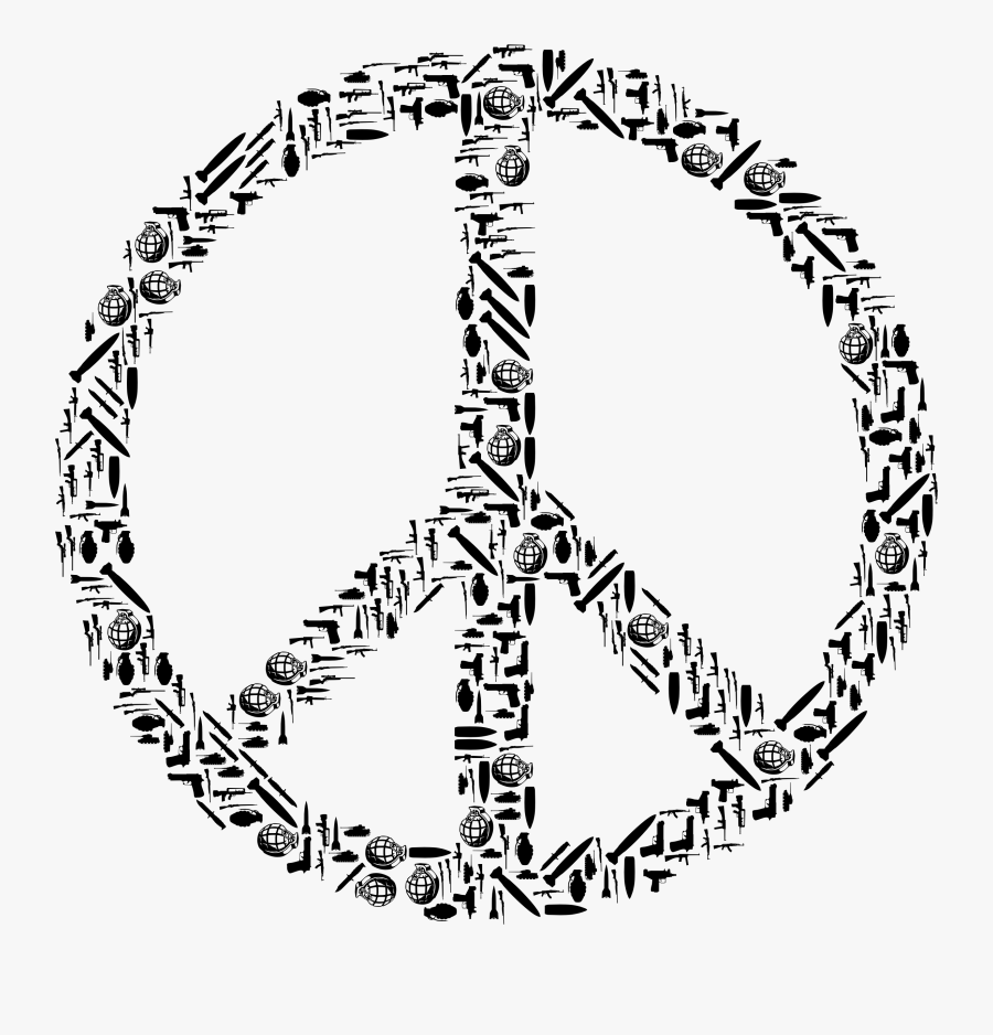 Give War A Chance Black Clip Arts - Peace Sign Blue And White, Transparent Clipart