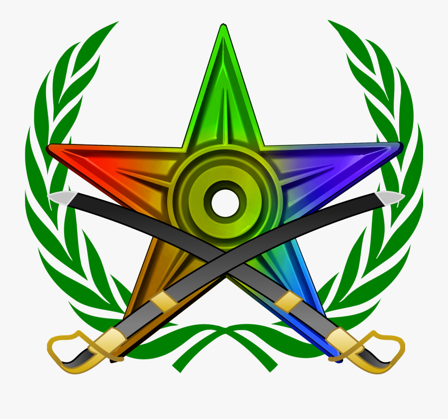 Graphic War Barnstar V2 - Flags With Olive Branch, Transparent Clipart