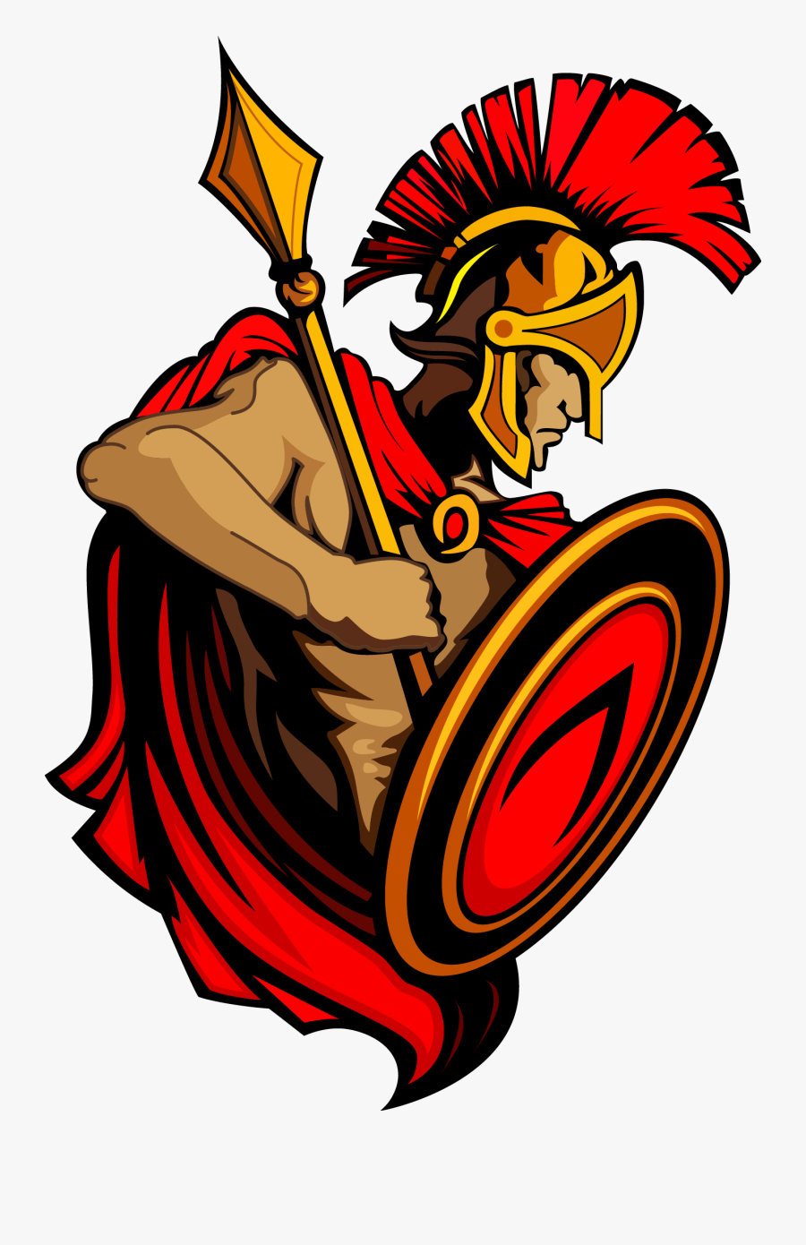 Spartan Army Ancient Greece Trojan War Clip Art - Tara High School Logo, Transparent Clipart