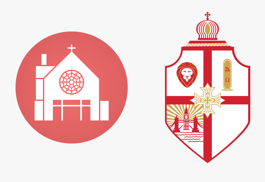 Church Logo Footer 2x - Coptic Orthodox Diocese Of London, Transparent Clipart