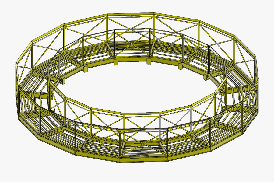 Cad-drawing Of A Net Basket With Standard Closed Design - Circle, Transparent Clipart
