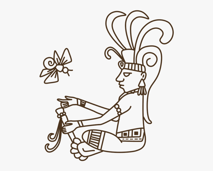Man Maya, Cocay Firefly, Aztec, Mayan Glyph - Cartoon, Transparent Clipart