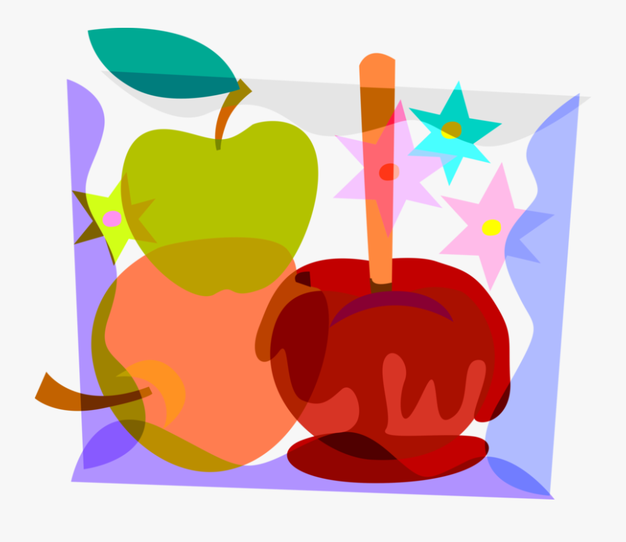 Vector Illustration Of Halloween Candy Apple Covered, Transparent Clipart