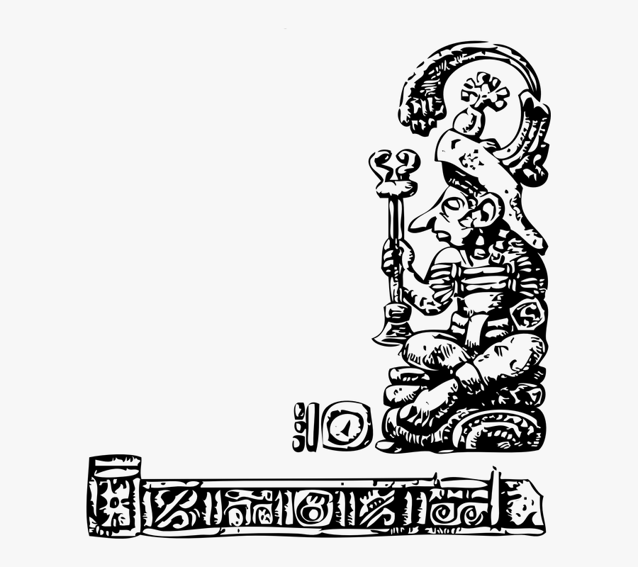 Mayan, Statue, Relief, Maya, Mexico, Sculpture - Mayan Vector, Transparent Clipart