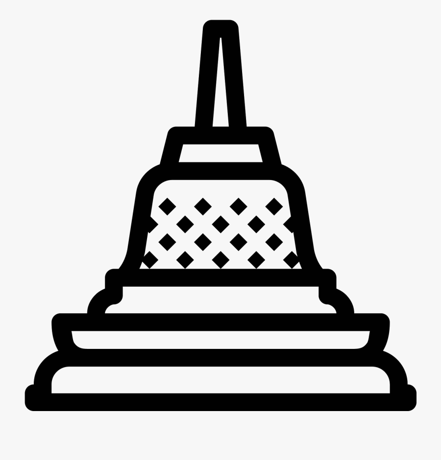 Temple Clipart Borobudur - Candi Borobudur Icon Png, Transparent Clipart