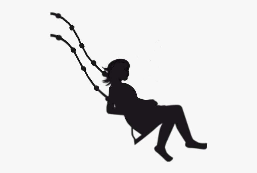 #silhouette Of A Girl Swinging $swinging Silhouette - Girl Swinging Swinging Clipart Png Silhouette, Transparent Clipart