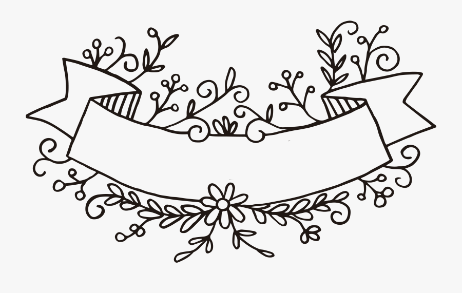 Floral Ribbon Banner Png, Transparent Clipart