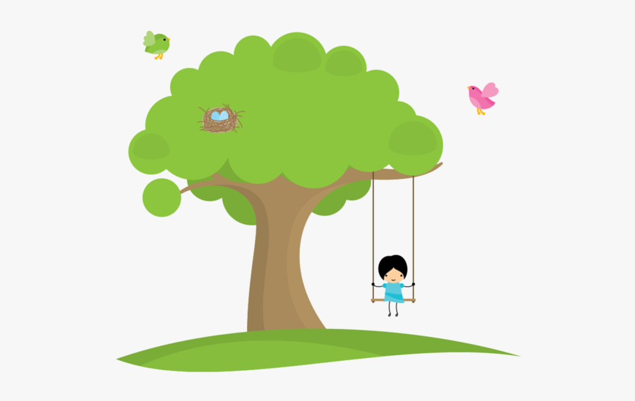 Swing In A Tree Cartoon, Transparent Clipart
