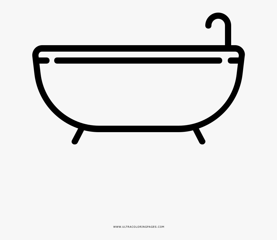 Bath Tub Coloring Page - Line Art, Transparent Clipart