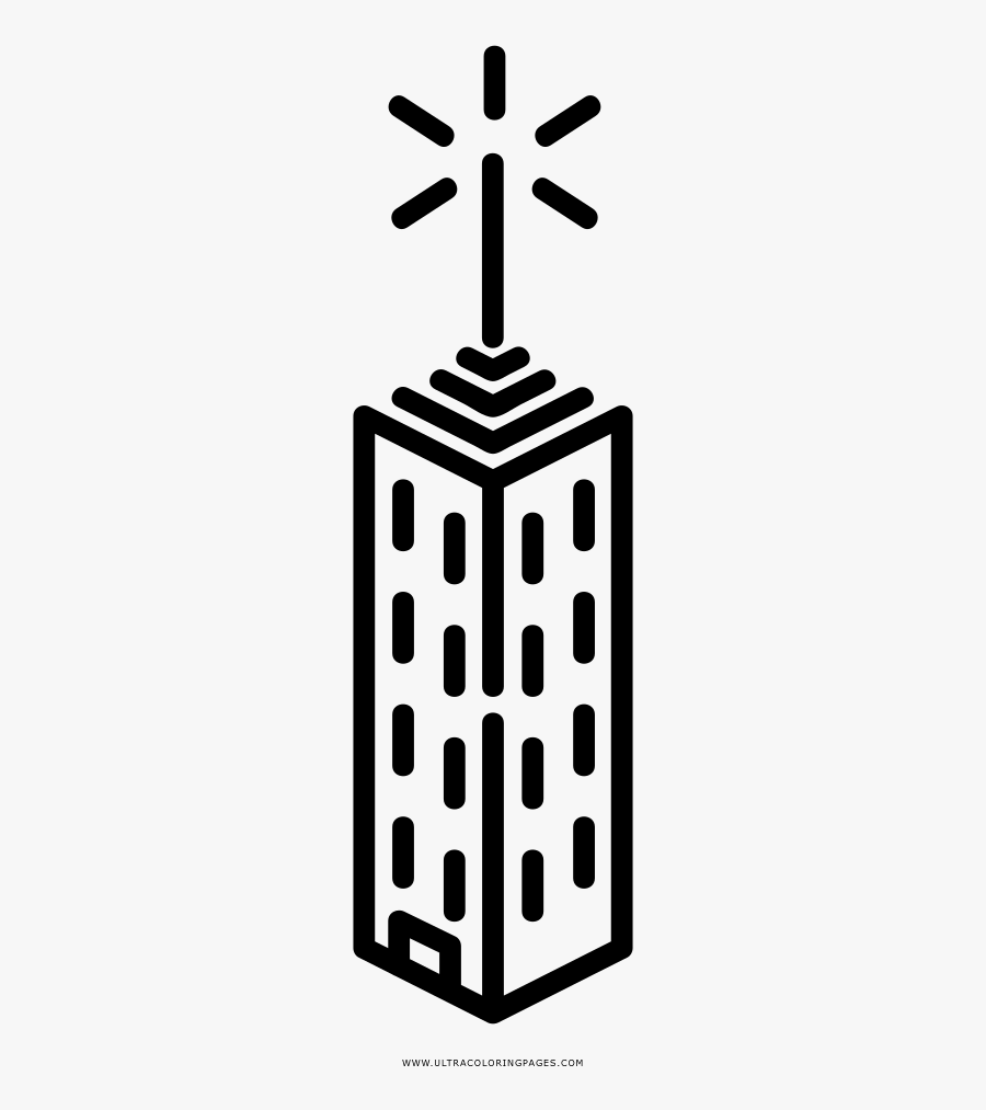 Skyscraper Coloring Page - Cross, Transparent Clipart