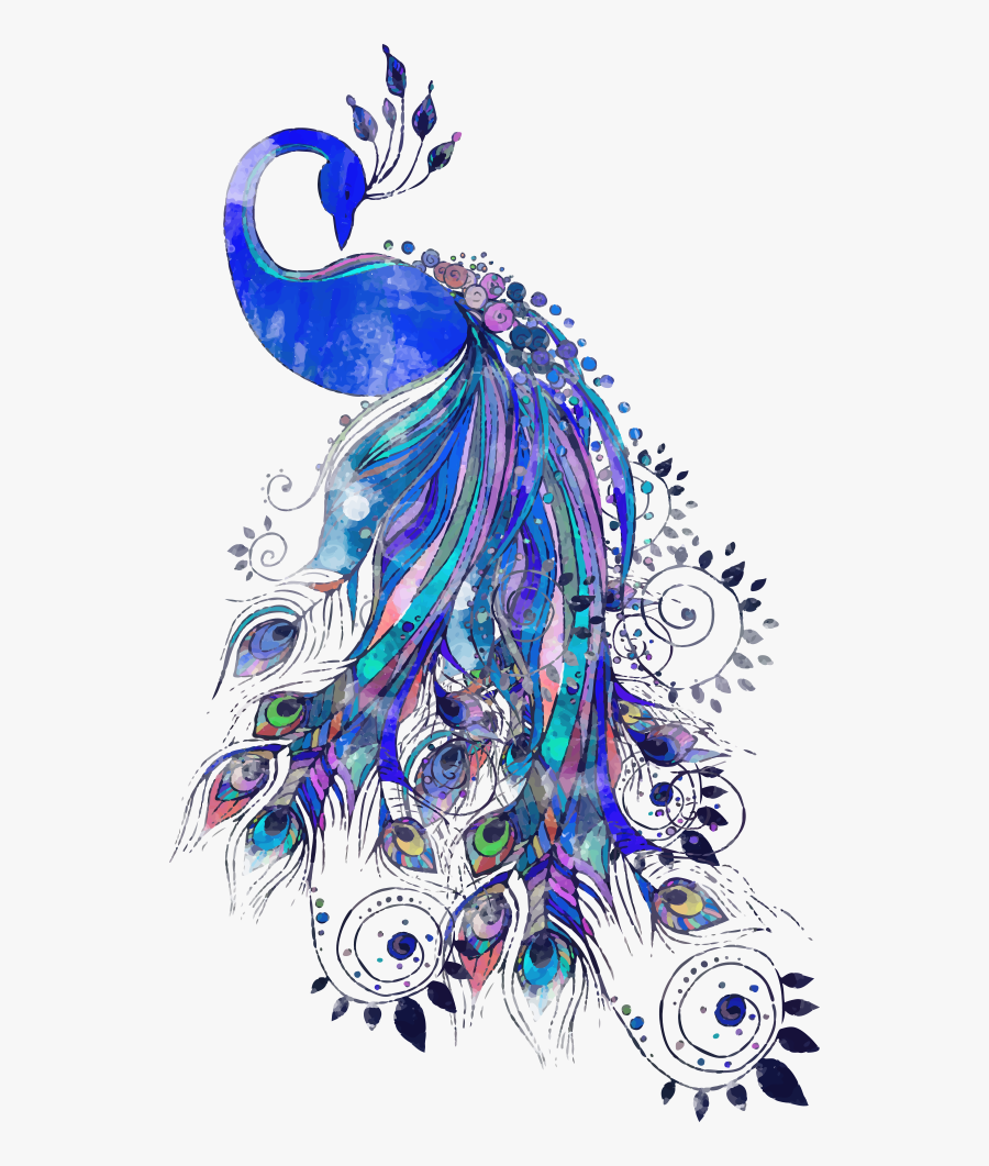 #mq #peacock #feathers #feather #blue #bird #birds - Transparent Background Peacock Clip Art, Transparent Clipart