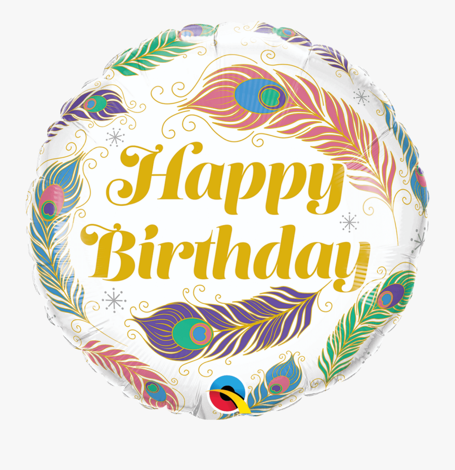 Μπαλόνι Foil "birthday Peacock Feathers - Qualatex, Transparent Clipart