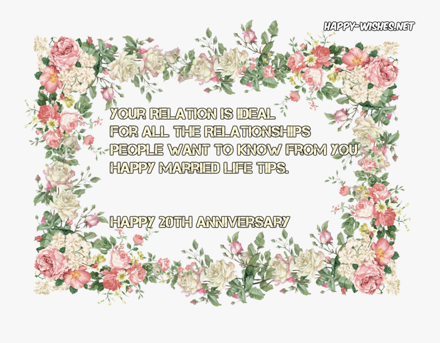 Th Anniversary Wishes Quotes - Flower Frame Transparent Background, Transparent Clipart