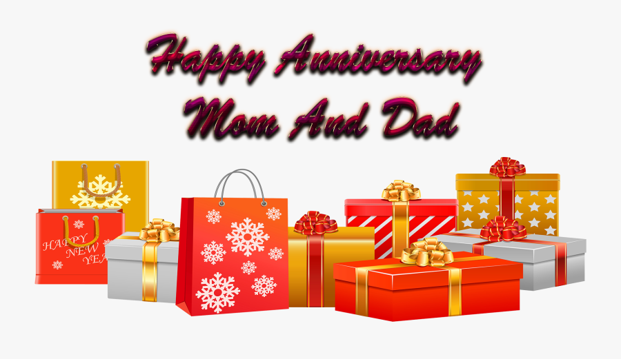 Happy Anniversary Mom And Dad Png Free Image Download - Transparent Background Christmas Presents Png, Transparent Clipart