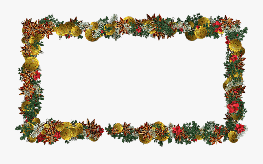 Christmas Frame Empty Clip Arts - Marco Navideño Fondo Transparente, Transparent Clipart