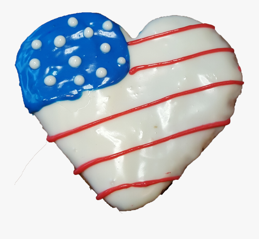Heart Flag Cookie - Cake, Transparent Clipart