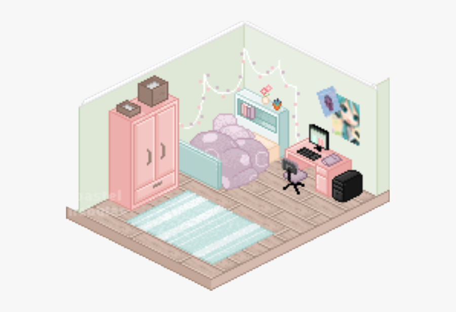 Transparent Kawaii Frame Png - Chibi Bedroom, Transparent Clipart