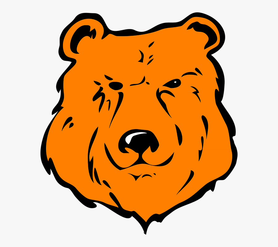 Cartoon Grizzly Bear Face, Transparent Clipart