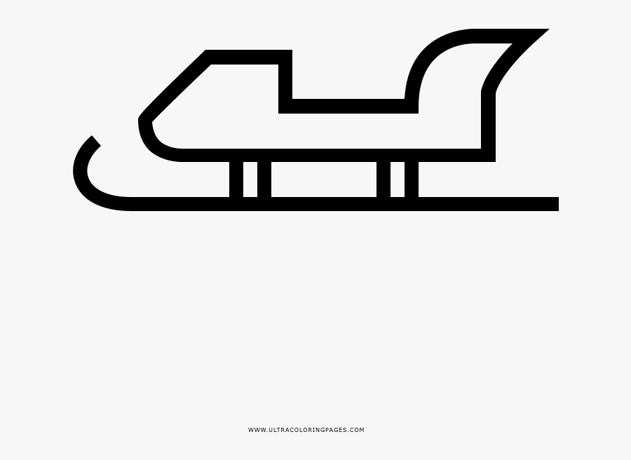 Sled Coloring Page, Transparent Clipart