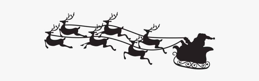 #santaclaus #santa #sleigh #reindeer #christmas #terrieasterly - Santa Sleigh Silhouette Png, Transparent Clipart