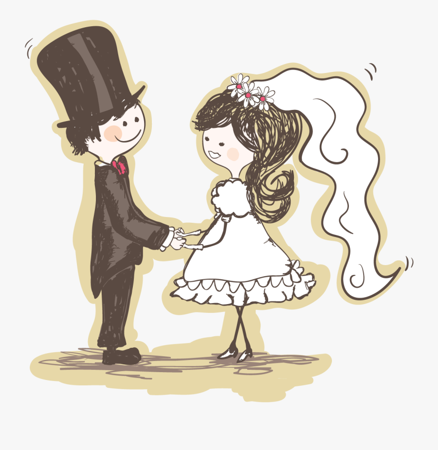 Transparent Bride And Groom Clipart - Husband And Wife Template, Transparent Clipart