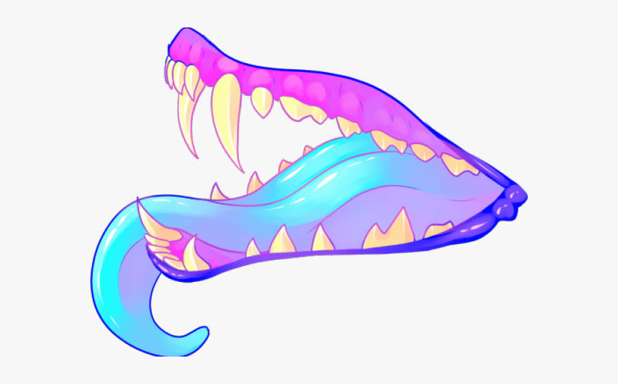 Fangs Clipart Tumblr Transparent - Drawing Of Scary Mouth, Transparent Clipart