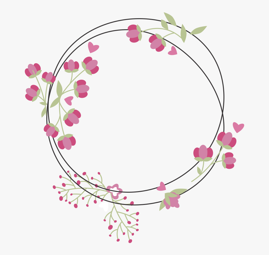 Transparent Background Flower Round Frame, Transparent Clipart