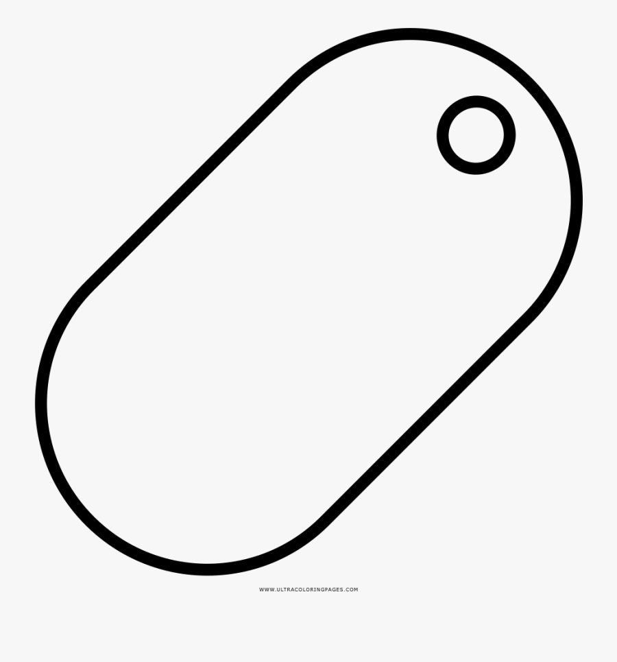 Dog Tag Coloring Page - Line Art, Transparent Clipart