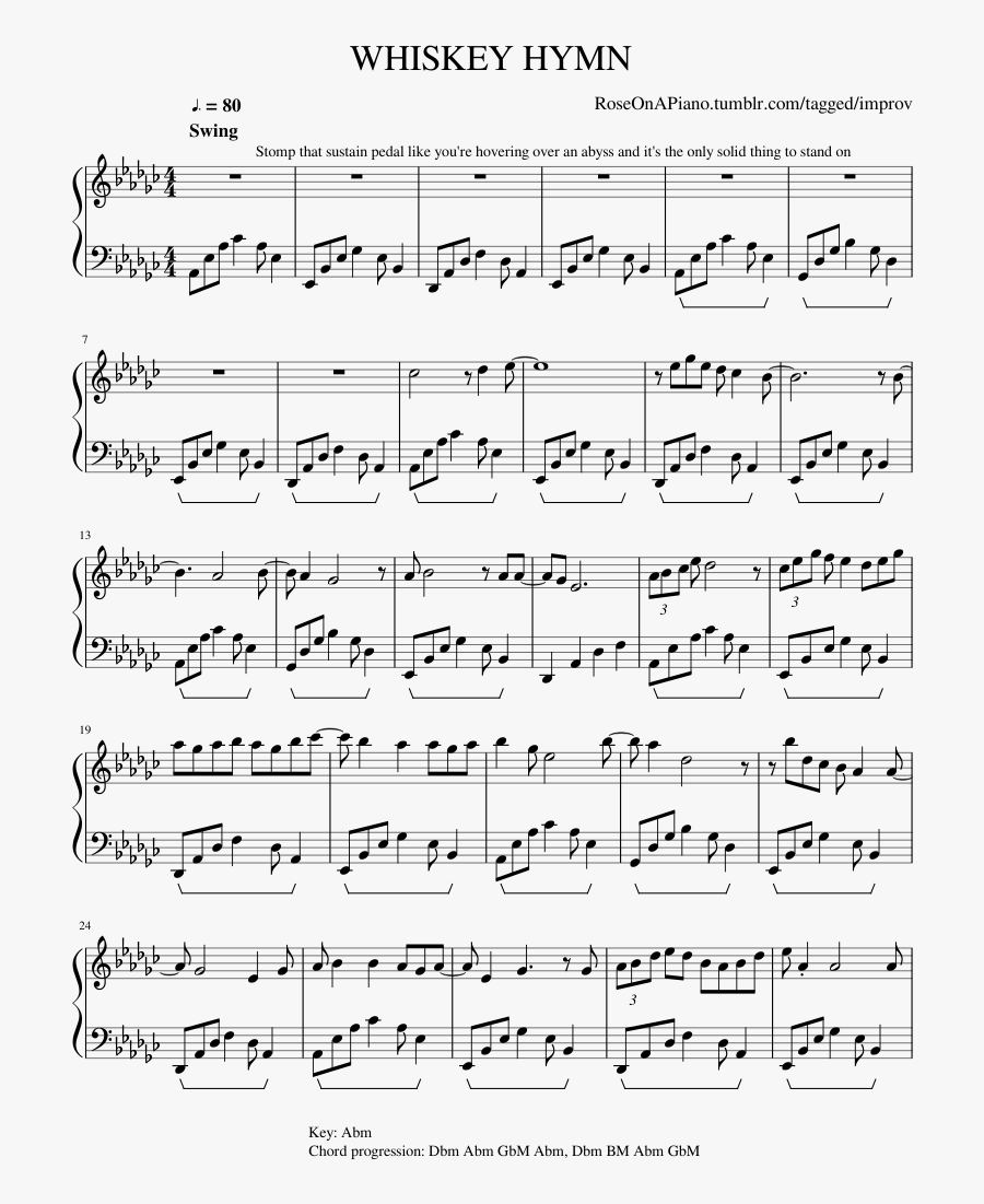 Whiskey Hymn Sheet Music For Piano Download Free In - Dawn Will Come Piano Sheet Music, Transparent Clipart