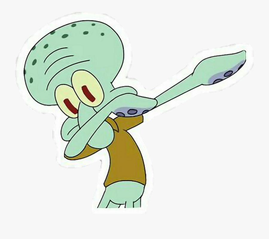 ##stickers #tumblr #cute #overlay 
#spongebob #dab - Squidward Dabbing, Transparent Clipart
