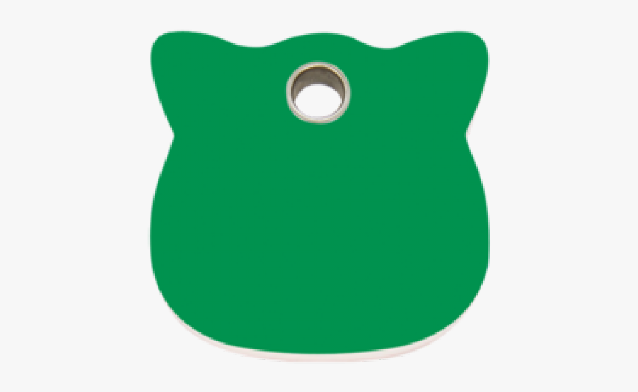 Green Cat Head Pet Tag, Transparent Clipart