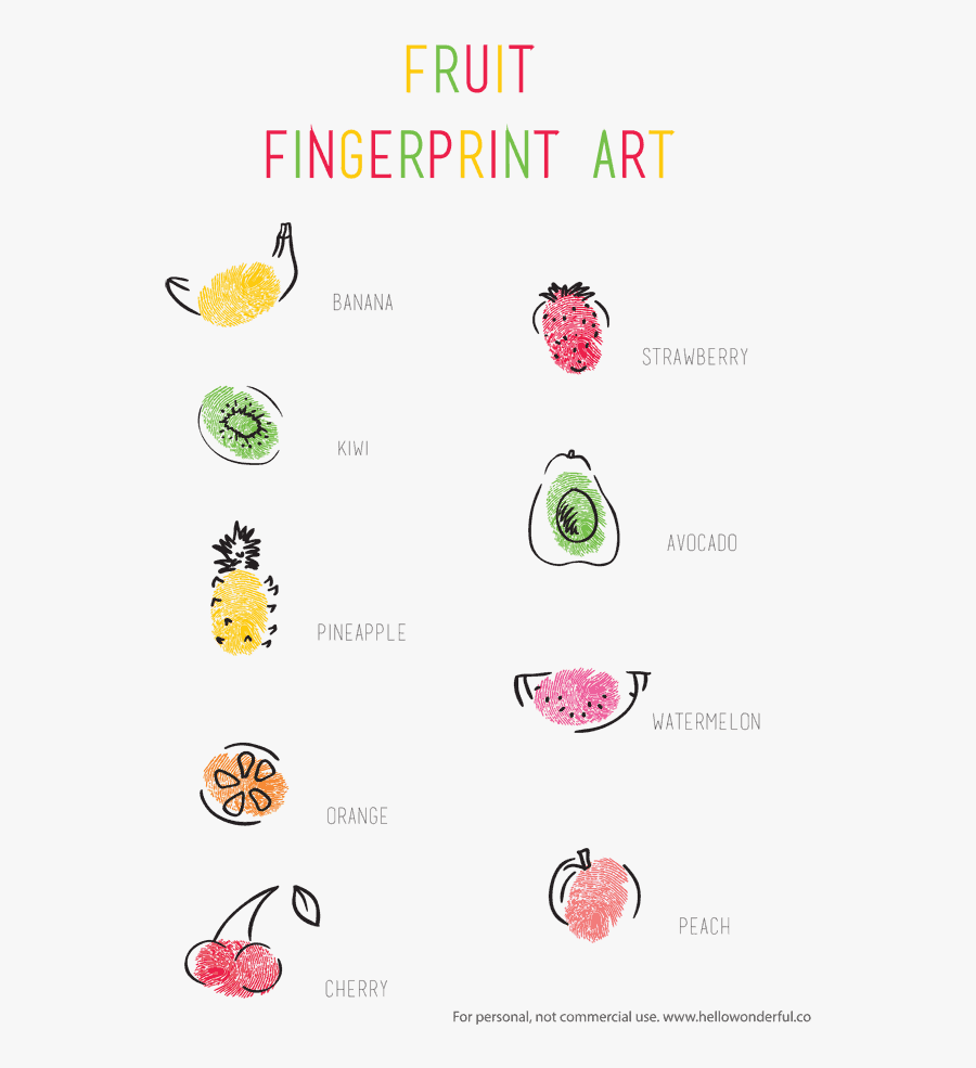Fingerprint Fruit For Kids, Transparent Clipart