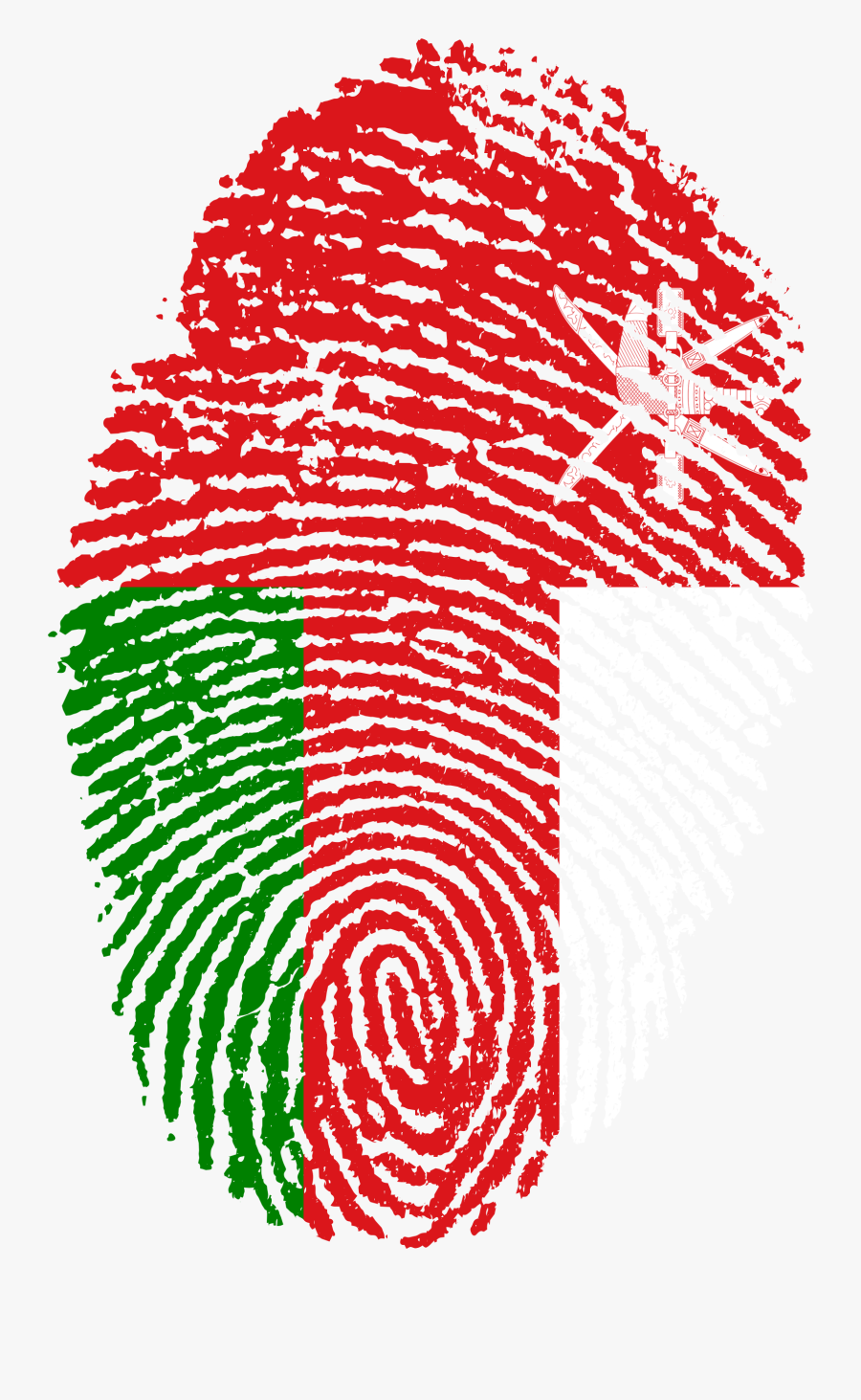 Transparent Fingerprints Clipart - Oman Flag Fingerprint, Transparent Clipart