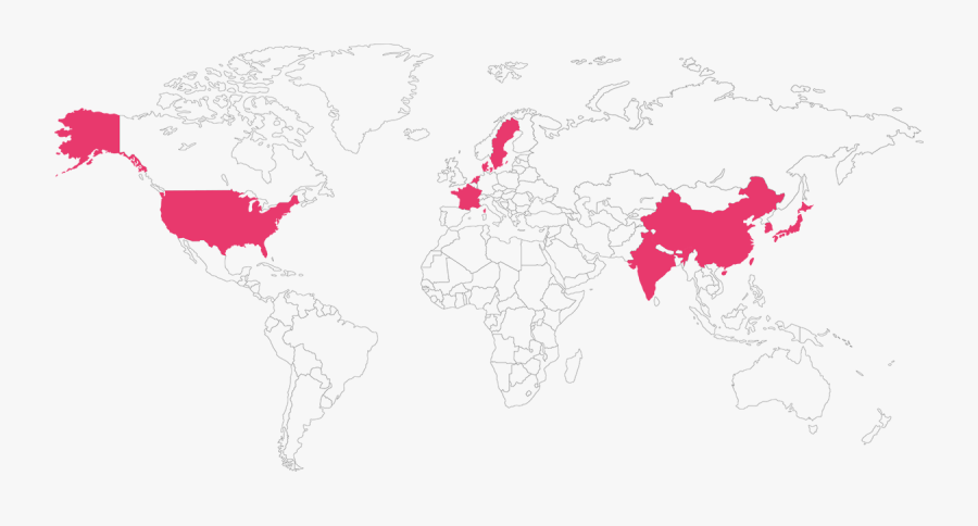 Top 10 Most Populated Countries Map, Transparent Clipart