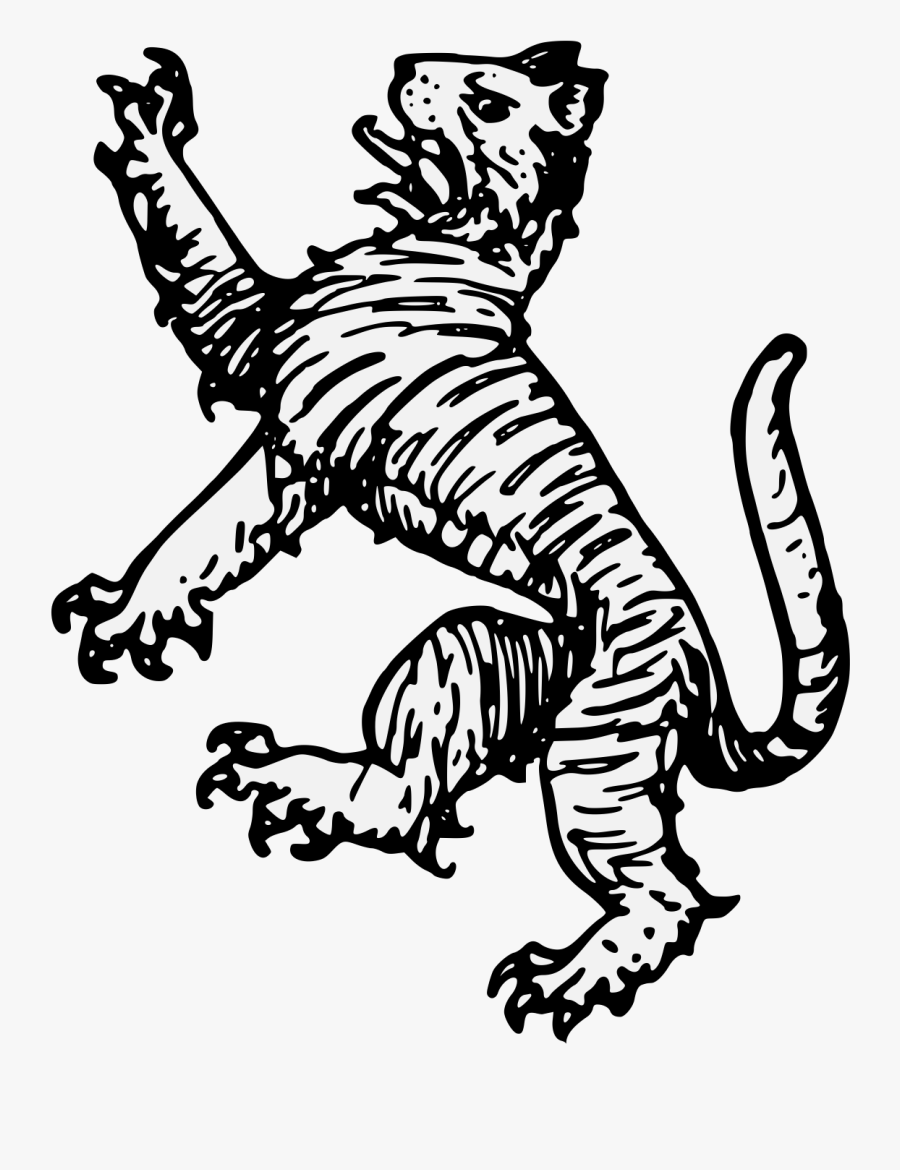 Tiger Heraldry Png, Transparent Clipart
