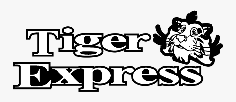Tiger Express Logo Black And White - Tiger Express, Transparent Clipart