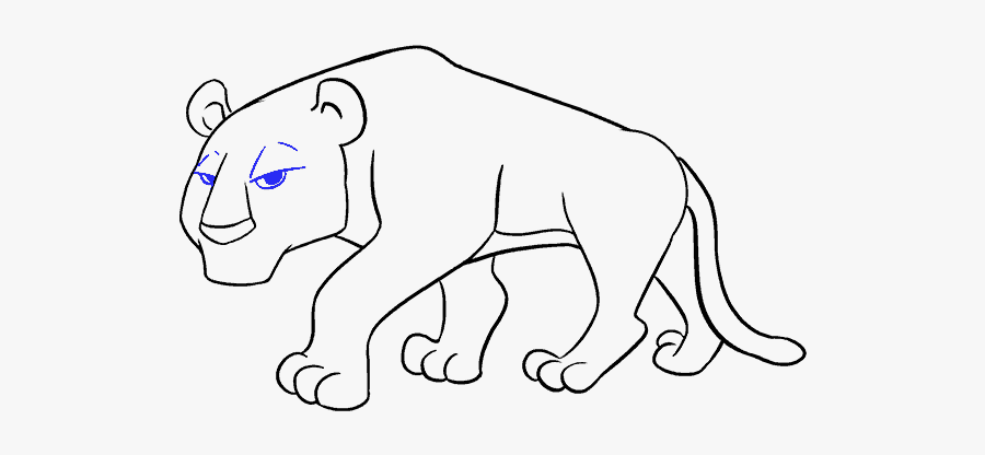 How To Draw Cartoon Tiger - Line Art, Transparent Clipart