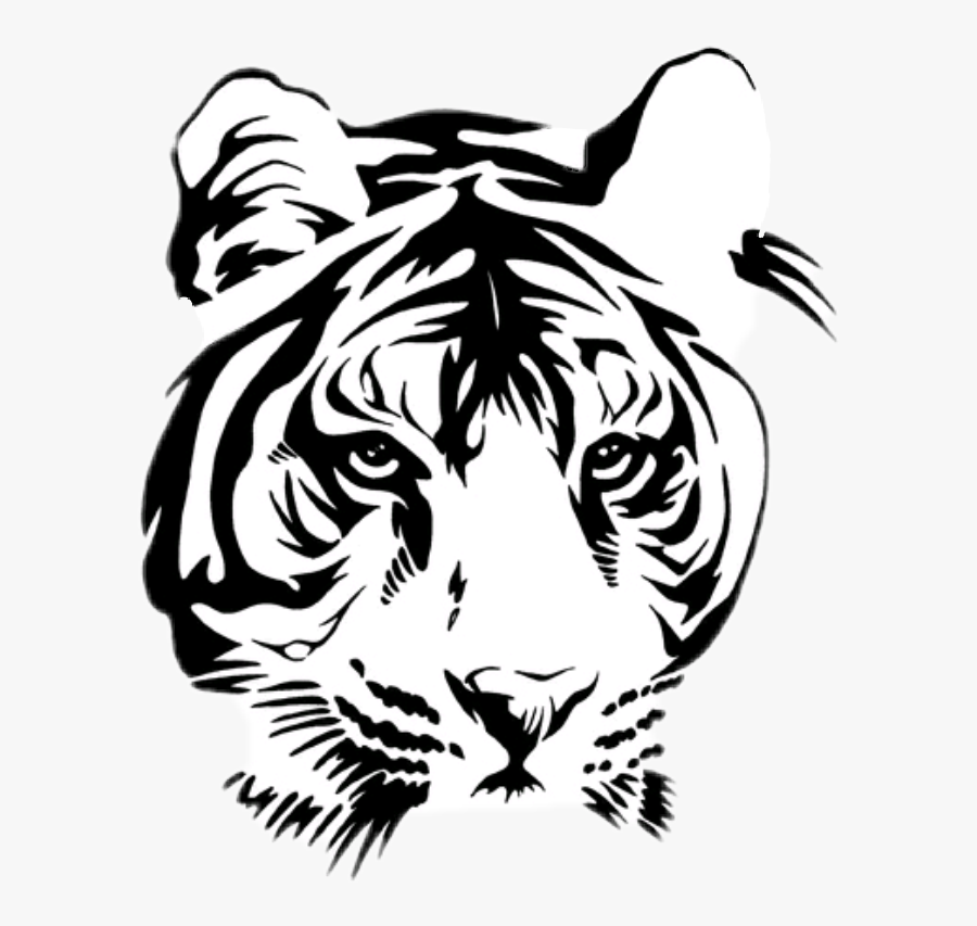#tiger - Tiger Face Tattoo Stencil, Transparent Clipart